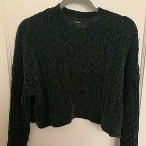 Green crop top sweater